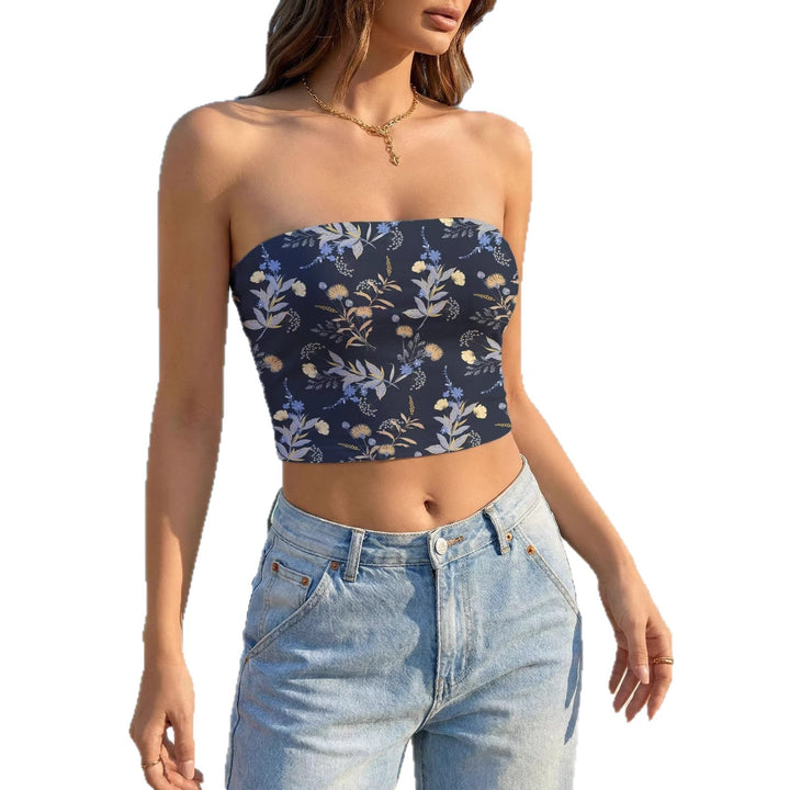 Women's bandeau top with vibrant floral design Lune London