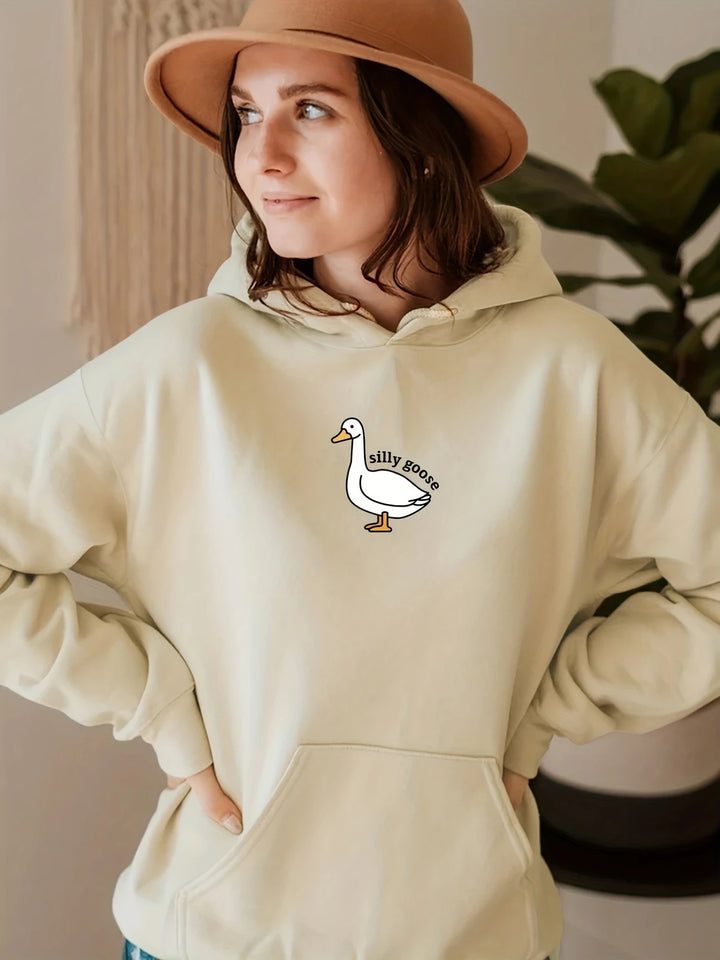 Hoodie pour femmes avec motif de oie créatif et intérieur en molleton doux Chic & Stil