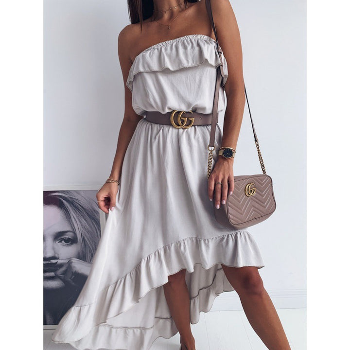 Robe portefeuille femme avec volants et ceinture ajustée Chic & Stil