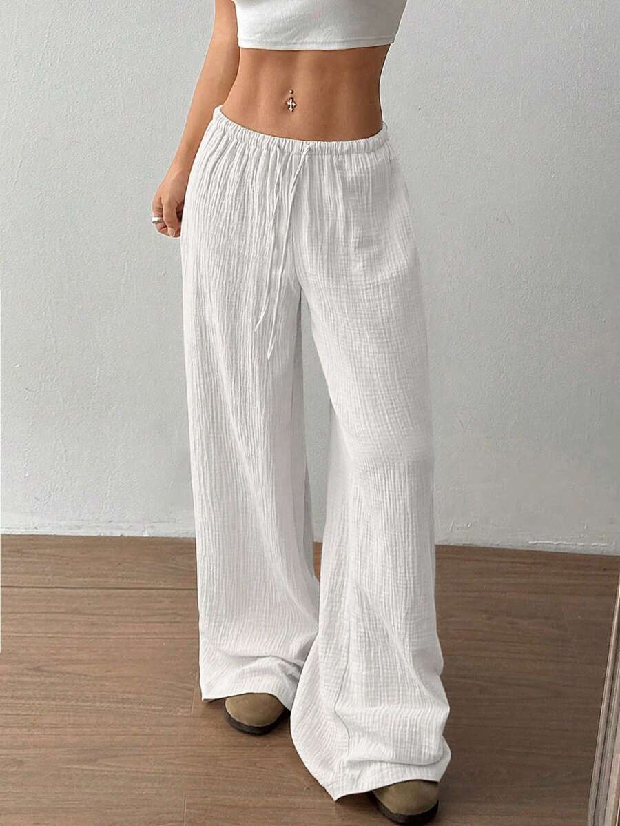 Lune London women's casual wide linen trousers