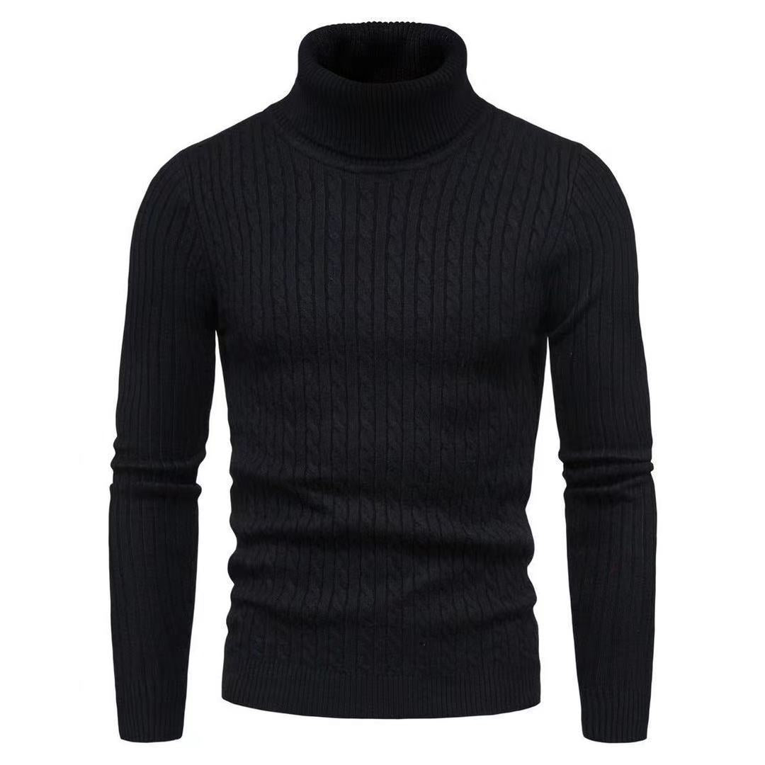 Men's turtleneck sweater with textured cable-knit pattern Lune London