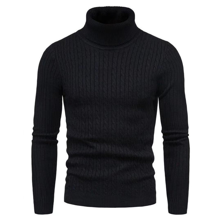 Men's turtleneck sweater with textured cable-knit pattern Lune London