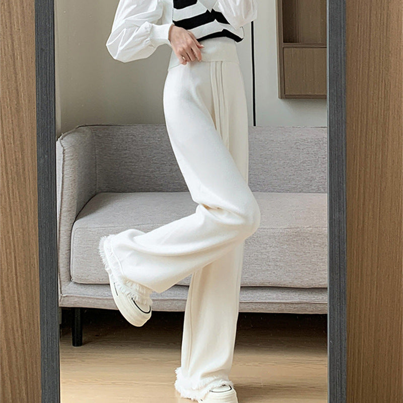 Ladies Elegant and Comfortable High-Waisted Pants with Stylish Fringes Lune London