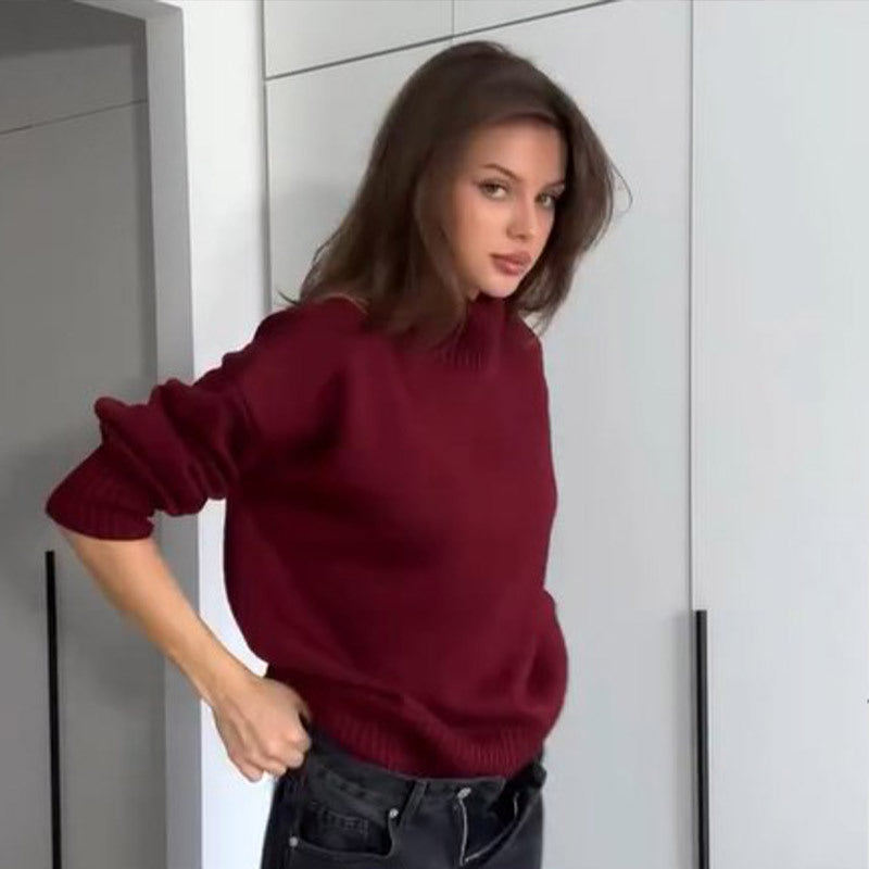 Women Oversized High Neck Cotton Sweater High Quality Lune London