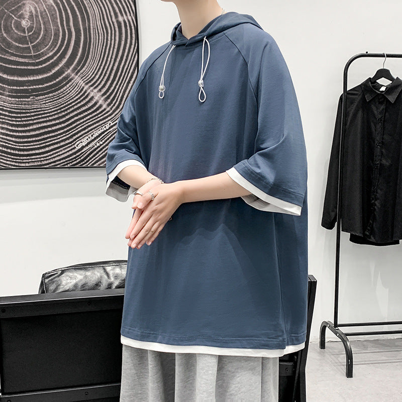 Oversized T-shirt for men with hood and breathable properties Lune London