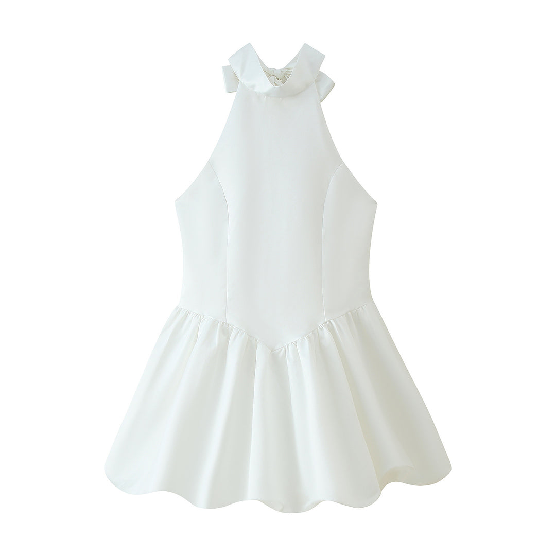 Summer strapless dress for women with a playful ruffled hem Lune London