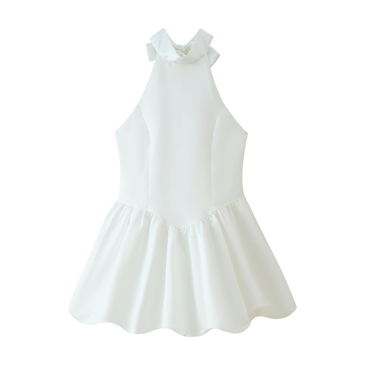 Summer strapless dress for women with a playful ruffled hem Lune London