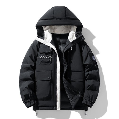 Ladies winter trendy down jacket with hood and practical pockets Lune London