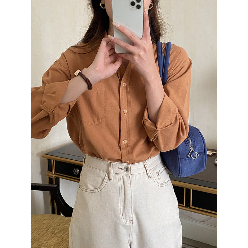 Women's casual button-down blouse made of high-quality cotton blend Chic & Stil