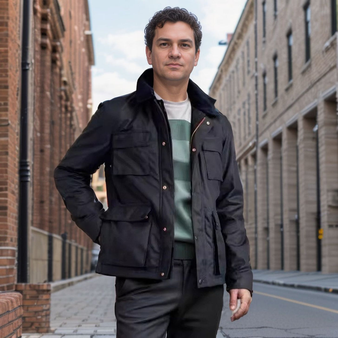 Functional sports jacket for men with practical pockets and high collar Lune London