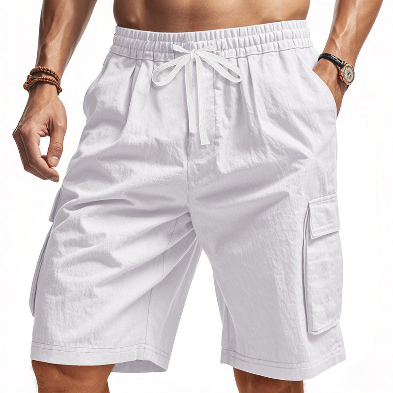 Shorts cargo pour hommes avec taille élastique et poches multifonctionnelles Lune London