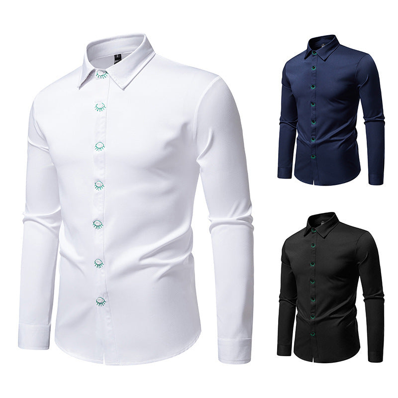 Long sleeve shirt for men with creative button design Lune London