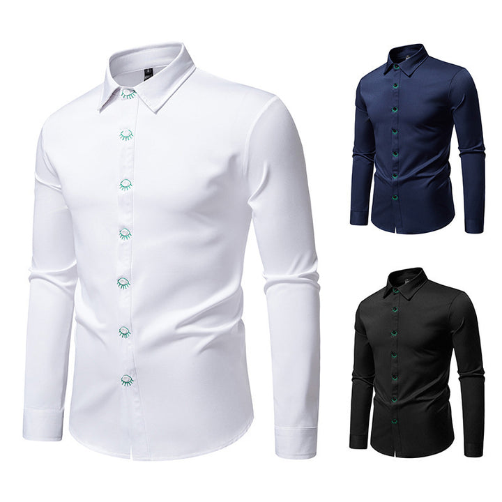 Long sleeve shirt for men with creative button design Lune London