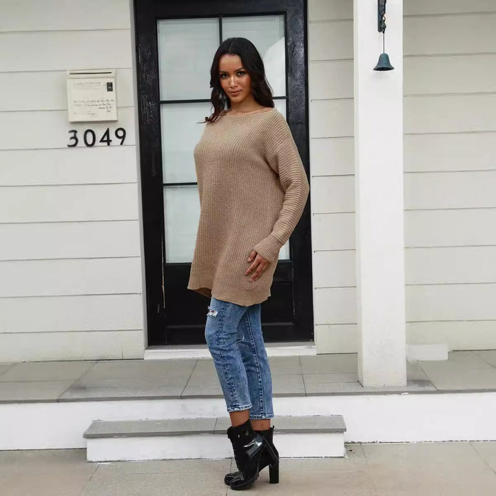 Pull en tricot pour femmes à coupe décontractée et surface structurée Chic & Stil