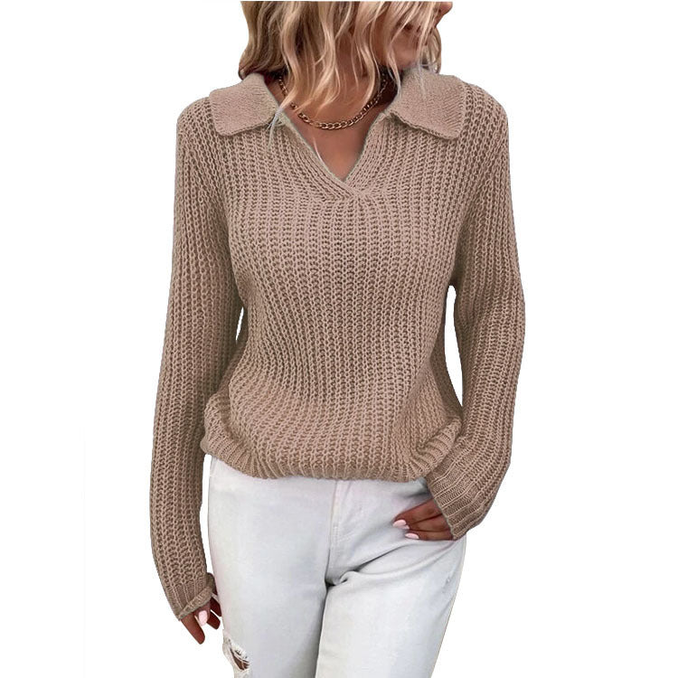 Lightweight women's sweater with collar Lune London