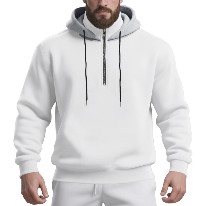 Sporty hoodie for men with half-zipper and breathable fabric Lune London