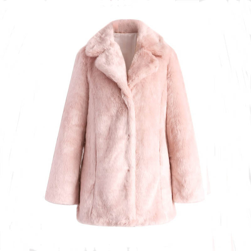 Ladies Soft Faux Fur Jacket with Elegant Lapels Lune London