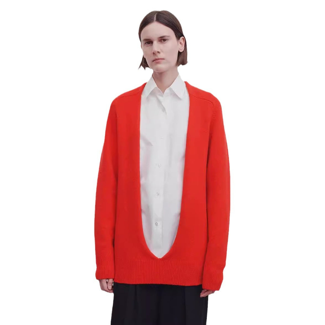 Cardigan tricot élégant pour femmes avec profondeur V cou Chic & Stil