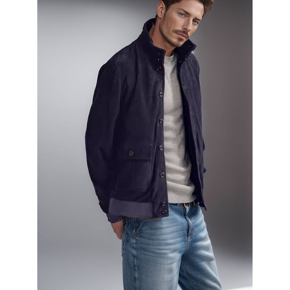 Functional utility jacket for men with high collar and flap pockets Lune London