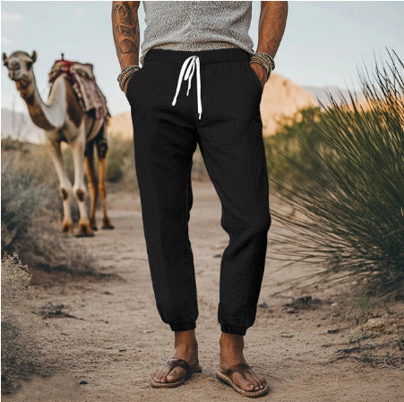 Casual cargo pants for men with elastic waistband and practical pockets Lune London