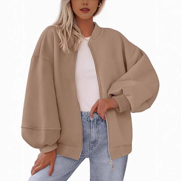 Ladies Casual Oversized Sweat Jacket Lune London