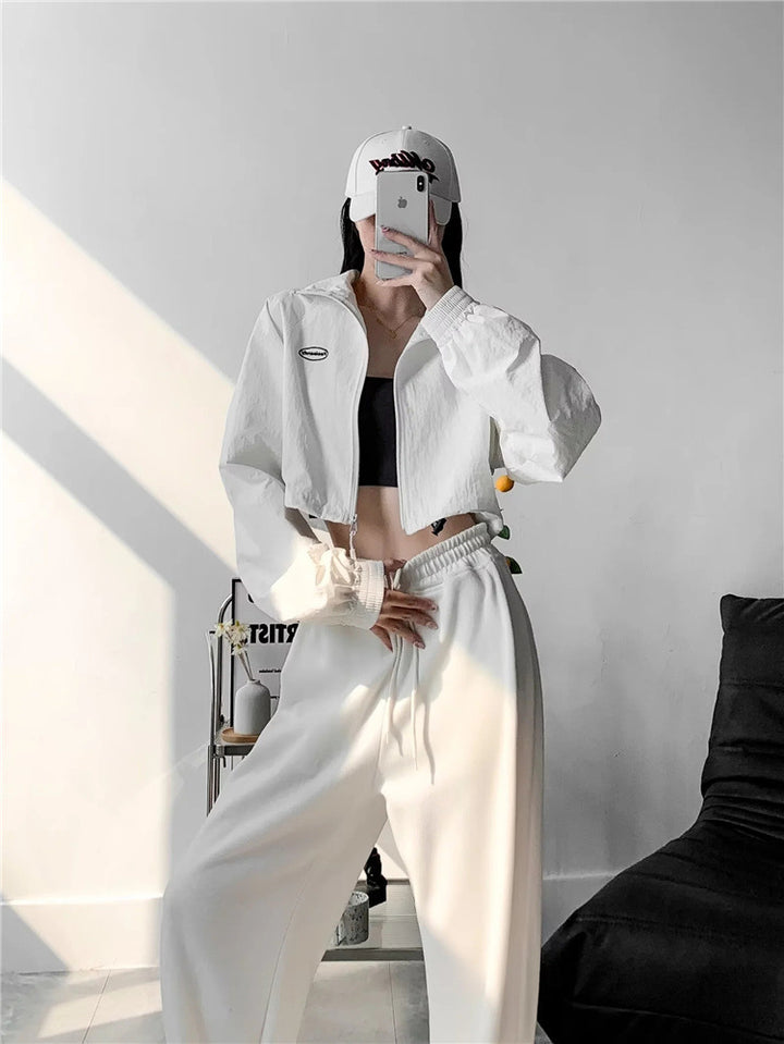 Ladies crop fashion jacket with high collar Lune London