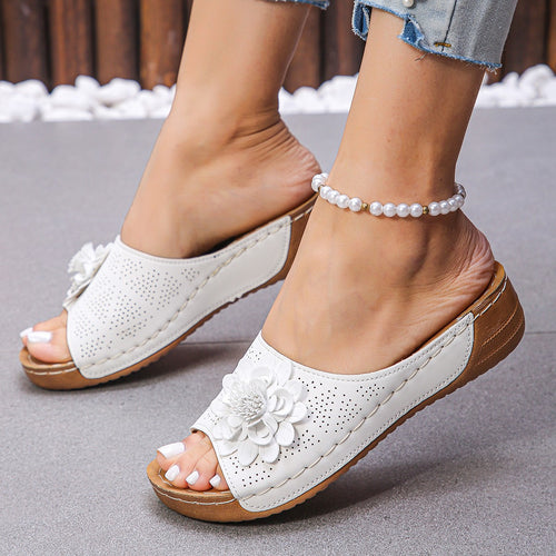 Elegant and comfortable ankle boots for women with floral design Lune London