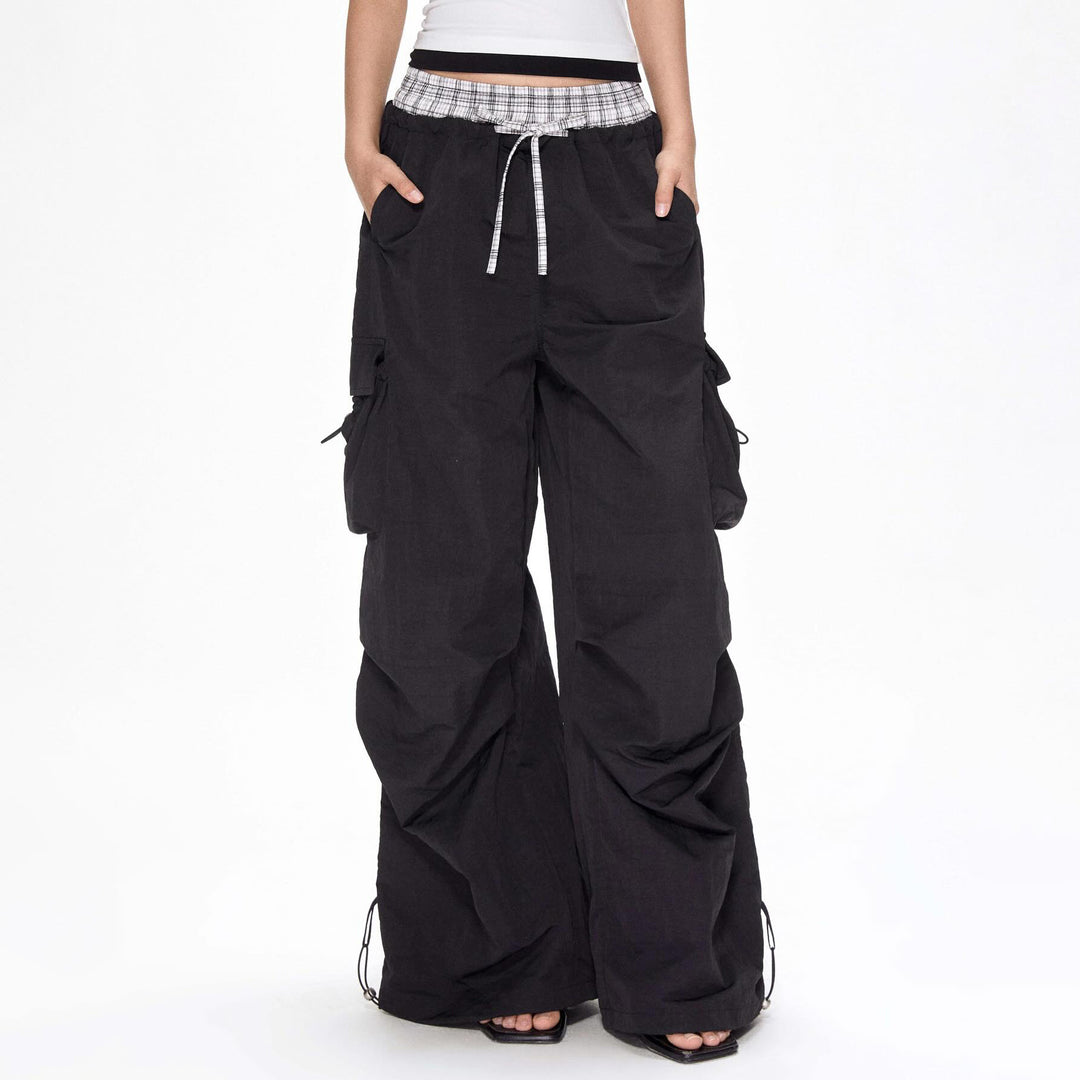 Wide-leg cargo pants for women with adjustable waistband Lune London