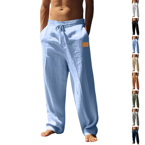 Casual linen pants for men with elastic waist and side pocket Lune London
