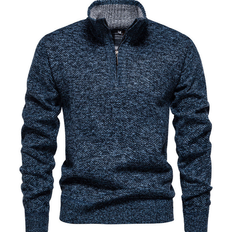 Pull-over zippé pour hommes avec design structuré Lune London