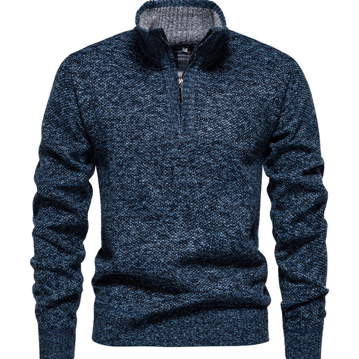 Pull-over zippé pour hommes avec design structuré Lune London