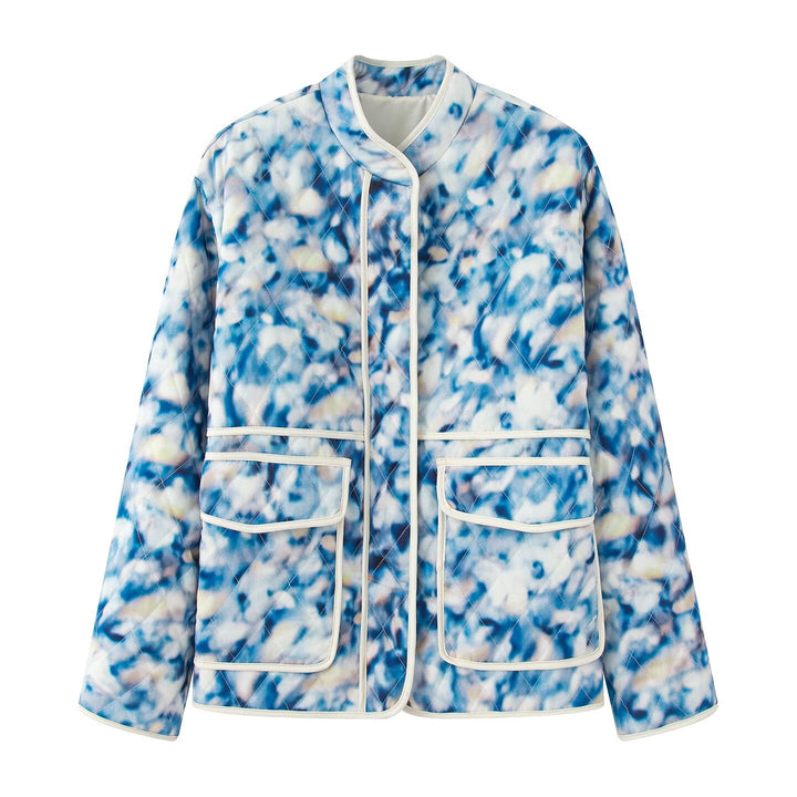 Exceptional women's quilted coat with floral patterns and practical pockets Lune London