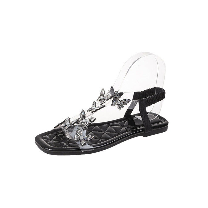 Ladies elegant sandals with rhinestone embellishments Lune London