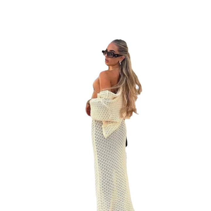 Roc crochet maxi for women with matching short jacket Lune London