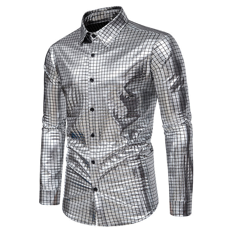 Shiny shirt for men with exclusive check pattern Lune London