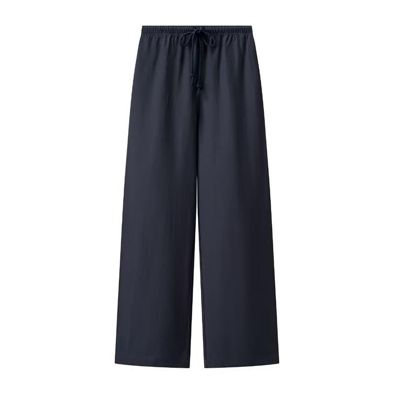 Leisure pants for women with a wide cut and comfortable elastic waistband Lune London