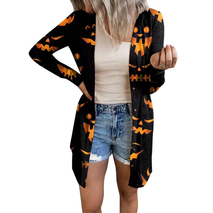 Long sleeve blouse for women with animal print and button closure Lune London