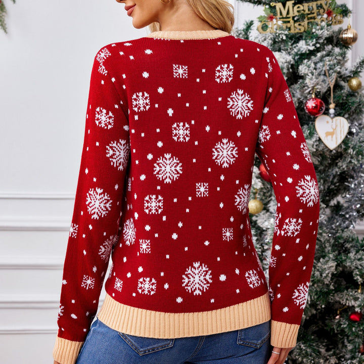 Pullover de Noël pour femmes avec motif amusant de Santa et bonhomme de neige Lune London