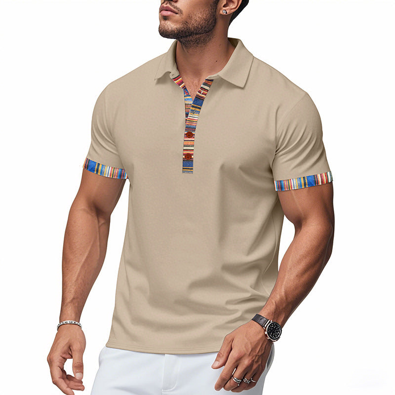 Men's Polo Shirt with colored collar and structured look Lune London