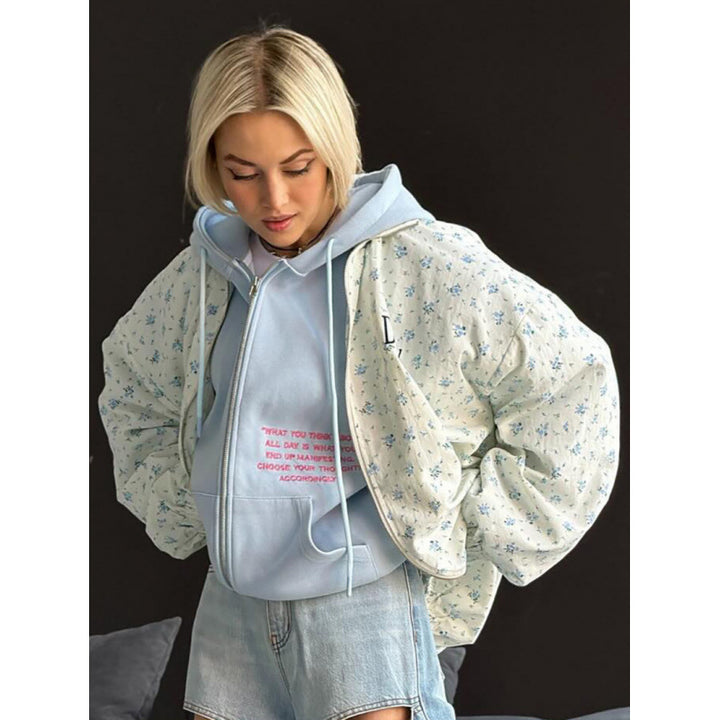 Ladies casual oversized jacket with floral pattern Lune London