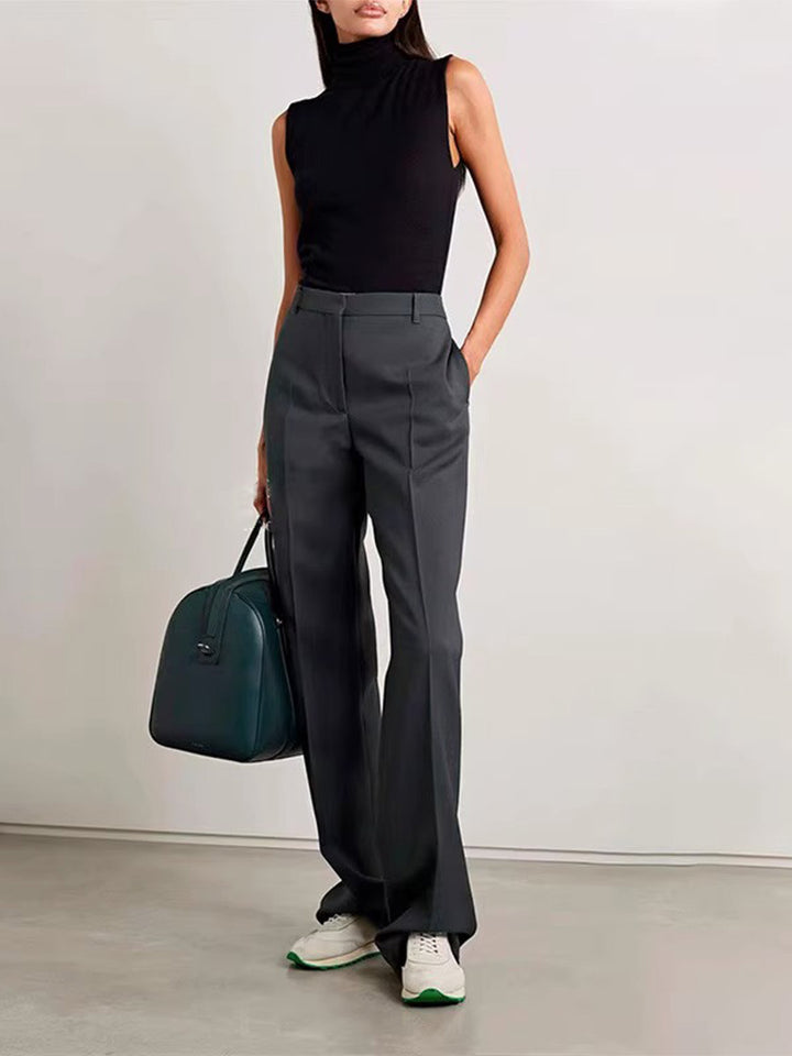 Femme Pantalons Élegants et Confortables Taille Haute avec Jambes Larges Chic & Stil