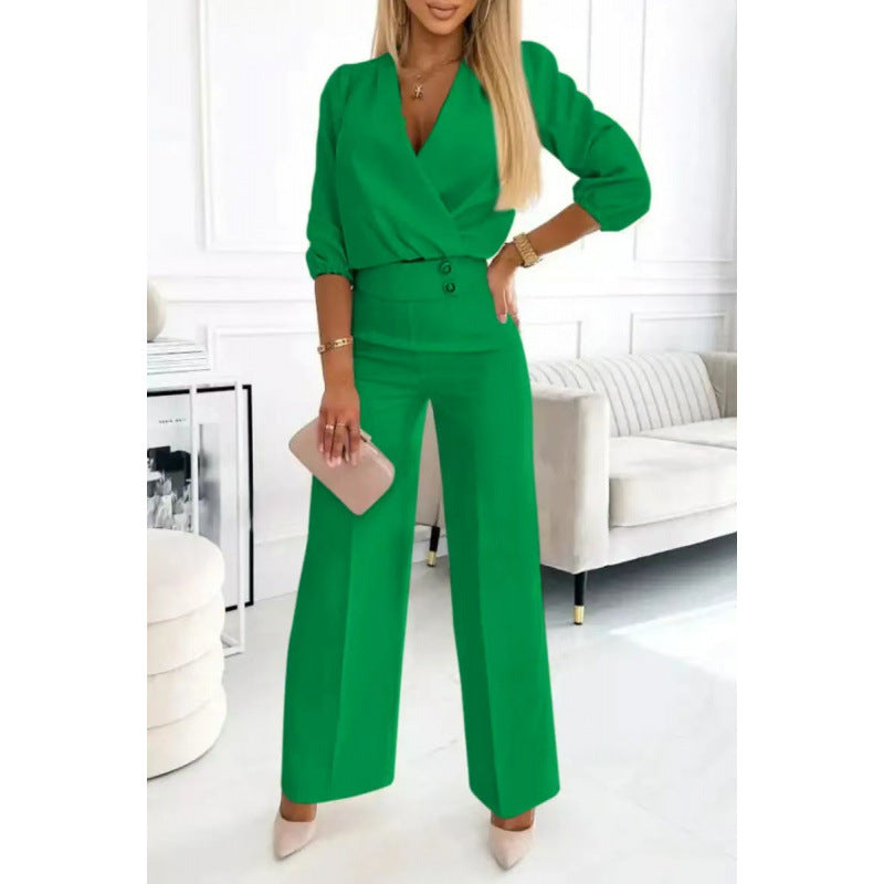 Elegant ladies jumpsuit with wide legs Lune London