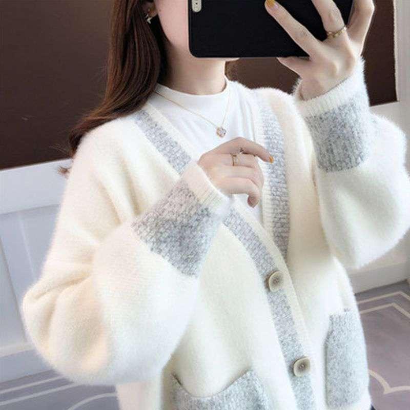 Ladies' knit jacket with trendy contrast details and deep pockets Lune London