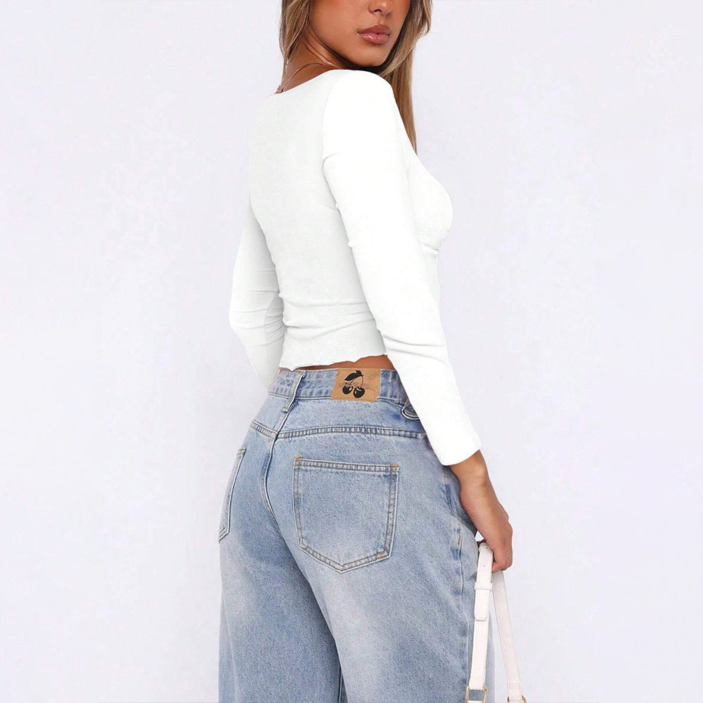 Top à manches longues pour femmes avec un design de volants exceptionnel Chic & Stil