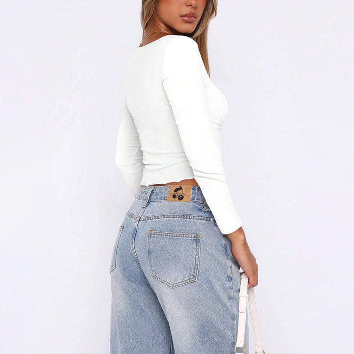 Top à manches longues pour femmes avec un design de volants exceptionnel Chic & Stil