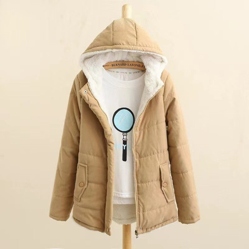 Ladies quilted winter coat with hood and warm inner lining Lune London
