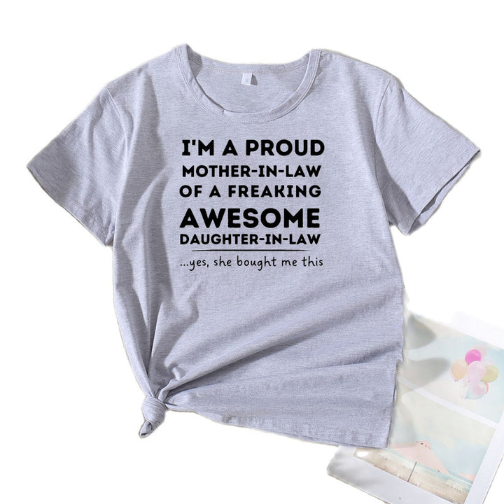 Ladies Graphic T-shirt Chic and Stylish for Mother-in-law Relaxed Fit