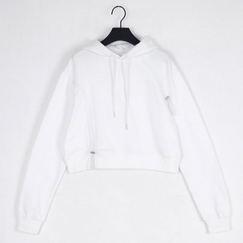 Haut de survêtement cropped pour femmes avec cordon de serrage ajustable Chic & Stil