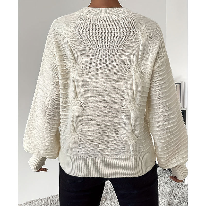 Pull femme en tricot avec appliqués en forme de cœur au design moderne Chic & Stil