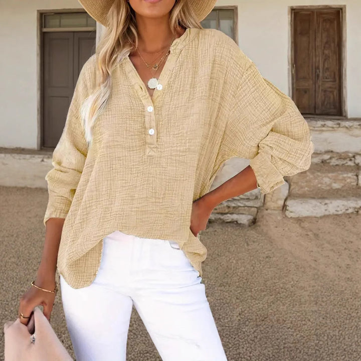 Casual cotton shirt for women with button placket Lune London